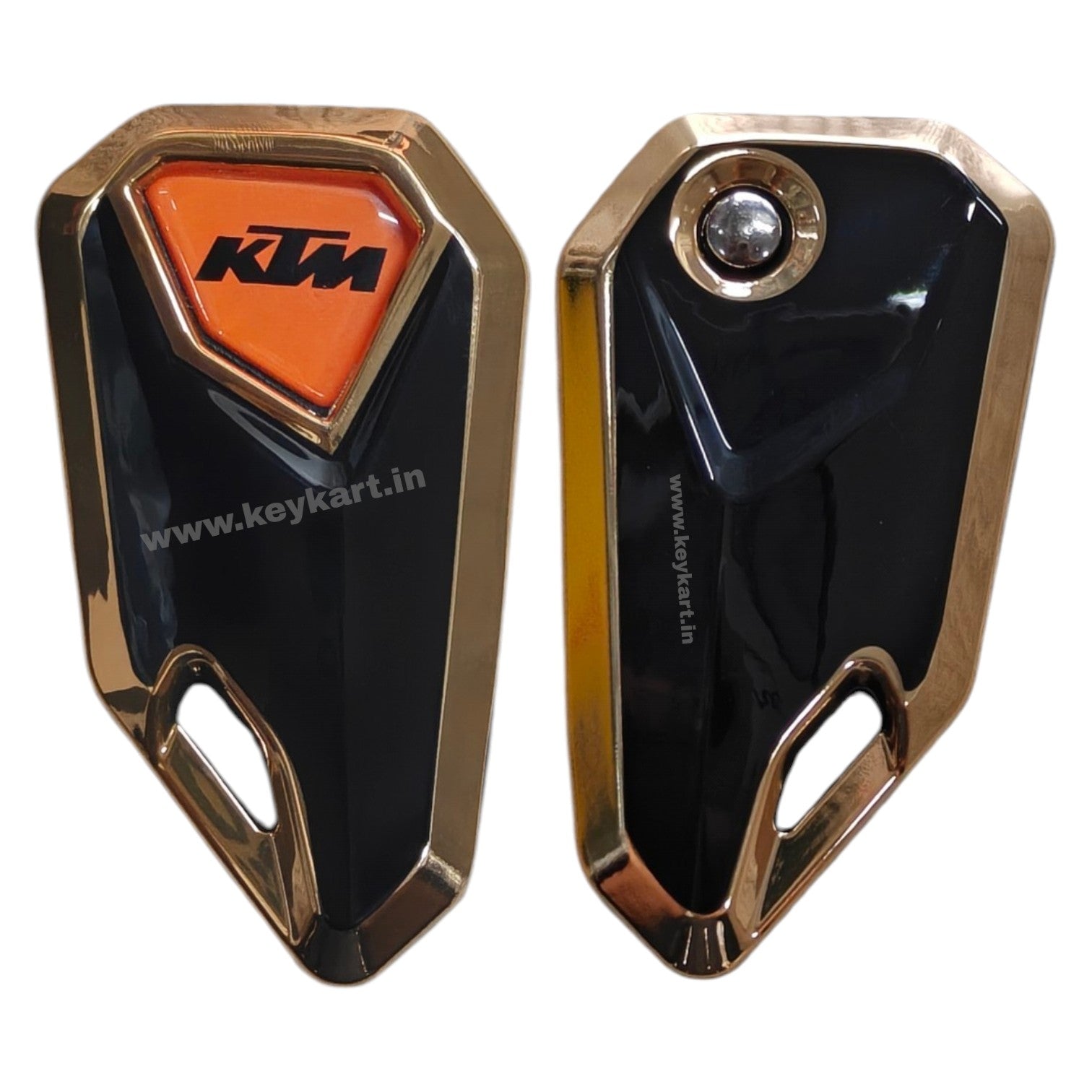 Ktm Bike Flip Key With Golden Tpu Cover - Orange Logo (B1/KT/OR/GTPU)