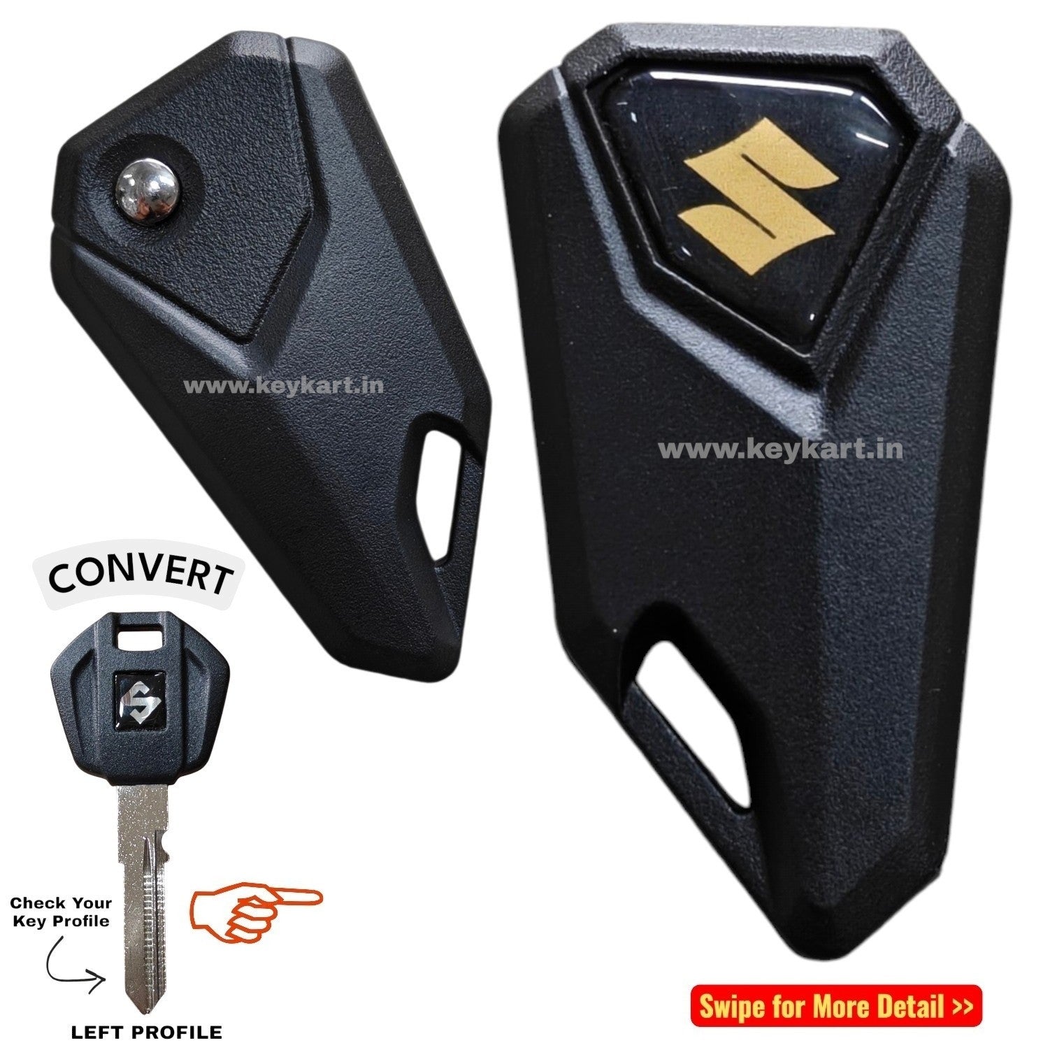 Suzuki Bike Flip Key - Yellow Logo (B4/SZ/YL)
