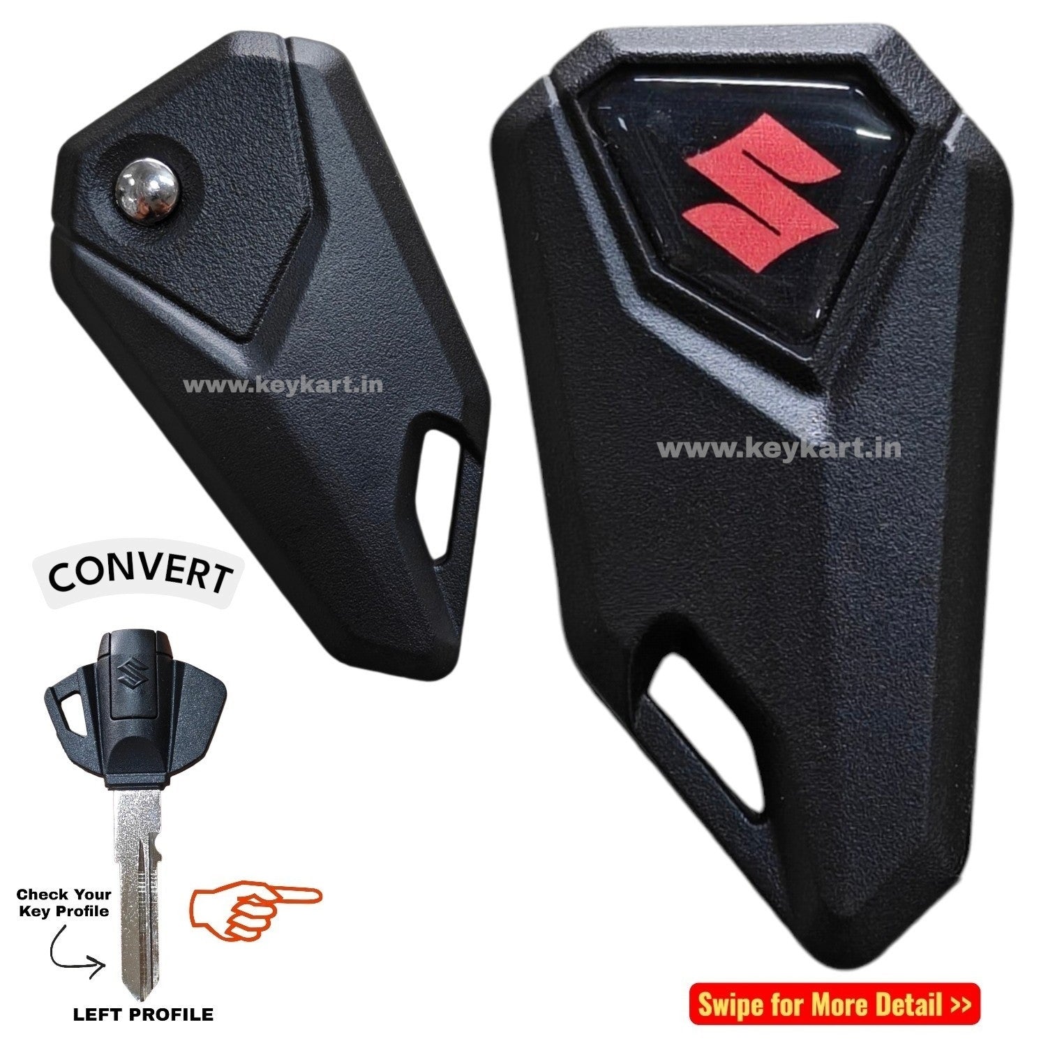 Suzuki Bike Flip Key - Red Logo (B4/SZ/RD)